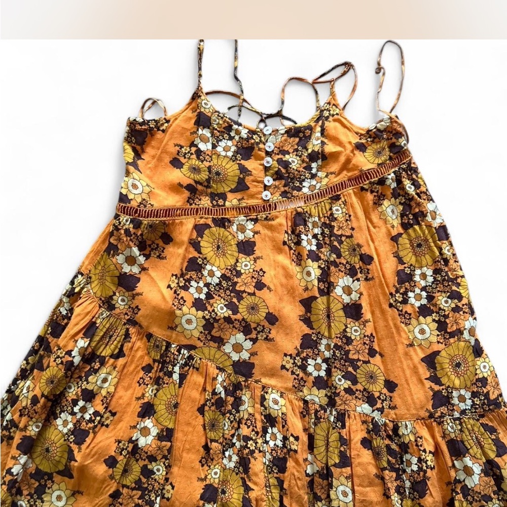 Urban Outfitters Floral Dress in Mustard and Brown